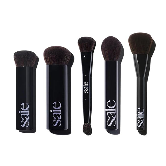 Saie The Ultimate Brush Collection - Base, Big, Double, Fluffy & Powder Blush - High-Performance, Cruelty-Free Makeup Brushes for Seamless Application