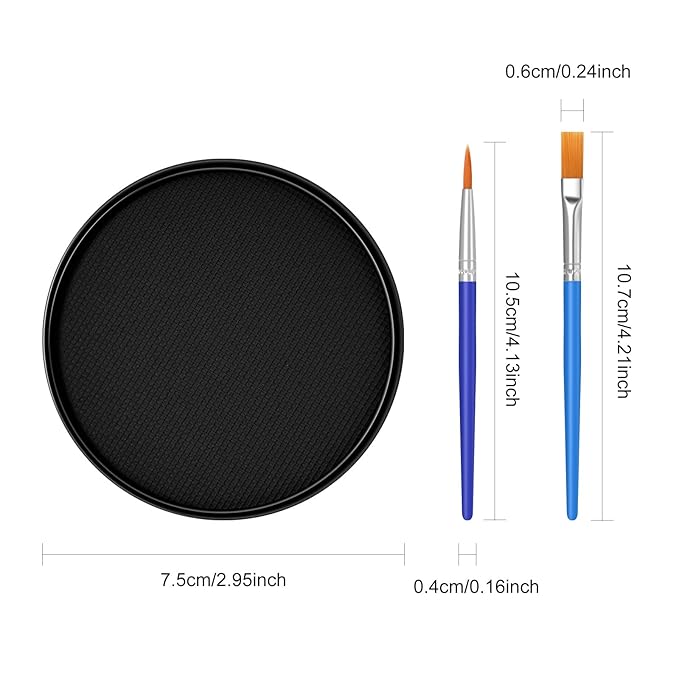 Black Face Body Paint Makeup 30G,Professional Stage Screen Halloween,Non Toxic Face Body Paint Makeup for Halloween Costume Theater Dress-Up Zombie Vampire Skeleton Clown Makeup-02