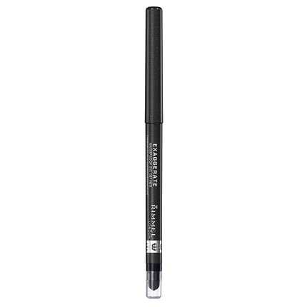 Rimmel London Exaggerate Waterproof Eye Definer Eyeliner, Highly Pigmented, Long-Wearing, Built-In Smudger, 263, Starlit Black, 0.01oz
