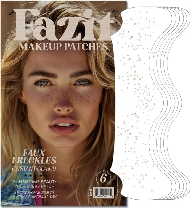 Fazit Makeup Patches - Faux Freckles - Glow Up Make-Up Patches - Cute Glitter Makeup Accessories For Women - Cosmetic Glitter For Face