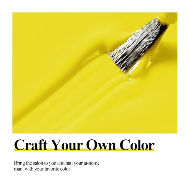Imtiti Lemon Yellow Gel Nail Polish, 0.5Fl.oz Neon Yellow Color Gel Polish Soak Off UV LED Nail Art Design Manicure Salon DIY at Home 1Pcs