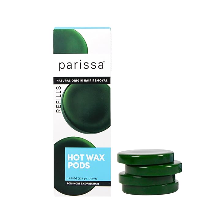 Parissa Hard Wax Refill Pods |15 Pods (13.2 Oz) | No-Strip Hot Wax with Natural Beeswax, Salon-Strength for Brazilian, Bikini & Facial Hair Removal | For Sensitive Skin, Chin, Upper Lip & Face