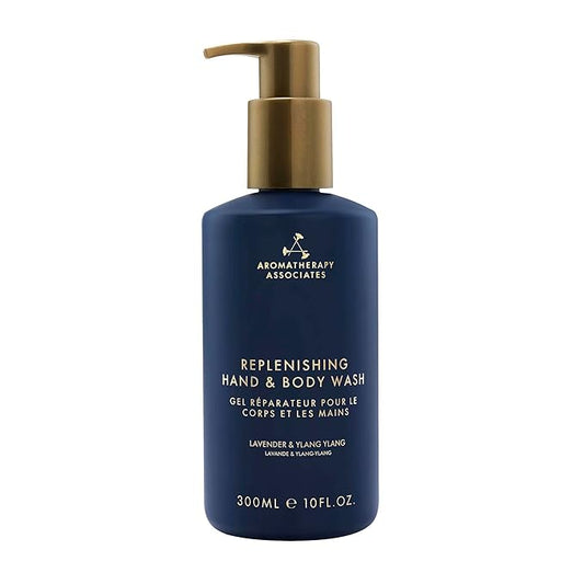 Aromatherapy Associates Replenishing Hand and Body Wash for Women & Men, Moisturizing Liquid Hand Soap & Bath Wash with Pump, Skin Care for All Skin Types, 10 fl. oz.