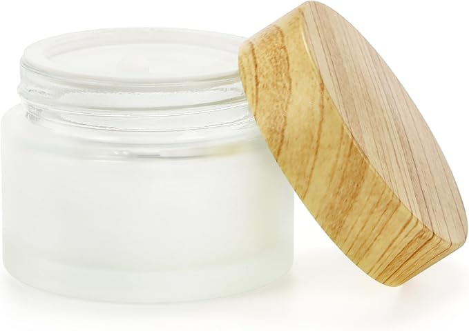 ZENFUN 16 Pcs Glass Cosmetic Containers 1.7 Oz/50ml Empty Sample Jars with Plastic Lid, Travel Pots with Lid, Small Makeup Sample Jars, Refillable Travel Jars for Cream, Lotions, Lip Balm