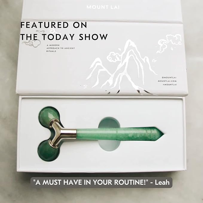 Mount Lai Jade Tension Melting Facial Massager for Face & Neck – Face Roller to Relieve Tension, Soothe Stress, Improve Circulation & Revitalize Skin for Radiant Care