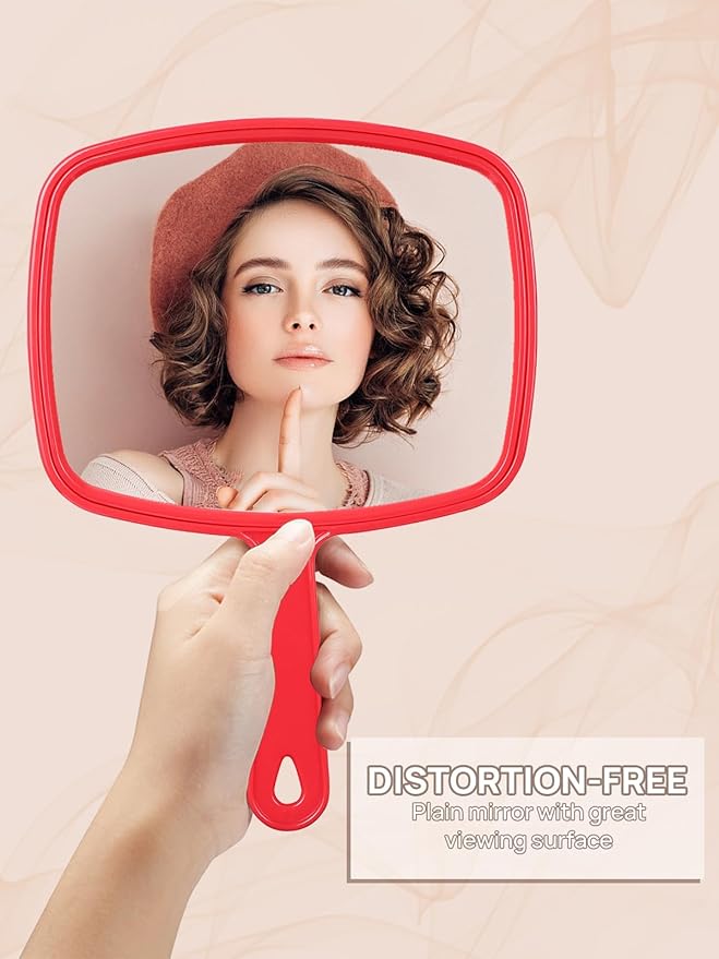 OMIRO Hand Mirror, Handheld Mirror with Handle, American Old Glory Red