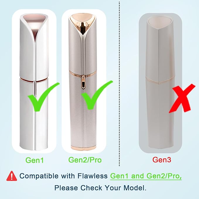 Women's Facial Hair Remover Replacment Heads Generation 2 Double Halo Perfect for Finishing Touch Flawless Gen 2 Facial Hair Removal,18K Gold-Plated 4-pc Pack