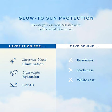 belif Dew Guard Vitamin C Glow Tint SPF 40 - Niacinamide, Hyaluronic Acid, Glow Booster + Serum + UVA/UVB Protection, Korean Tinted Mositurizer, 1.69 fl. oz