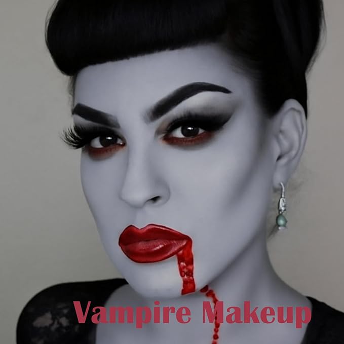 Black White Light Grey Face Body Paint 1.01 oz/pc with 3 Sponges,Water Based Face Paint Kit for Clown Joker Devil Vampire Skeleton Cosplay Makeup,Halloween SFX Makeup Cream Body Paint,3.03 oz