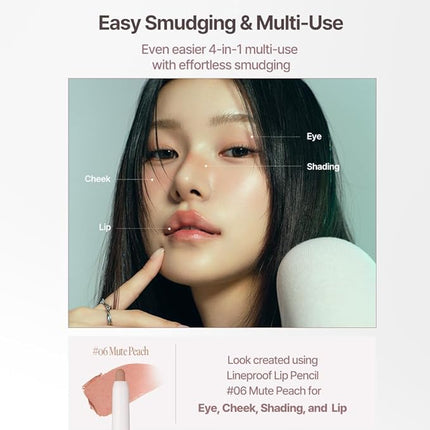 Heart Percent Dote On Mood Lineproof Lip Pencil, 12hr Long-Lasting Fixing & Smooth Drawing Creamy Lip Crayon Multi-Use Lipliner Retractable Overlip Line Color 0.8g (08. Haze Mauve)