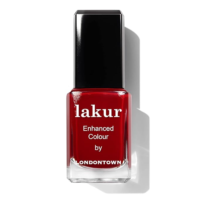 LONDONTOWN lakur Nail Polish - Chip-Resistant, Non-Toxic, Conditions & Hydrates Nails | Glossy Scarlet Red, Vendetta, .40 fl oz