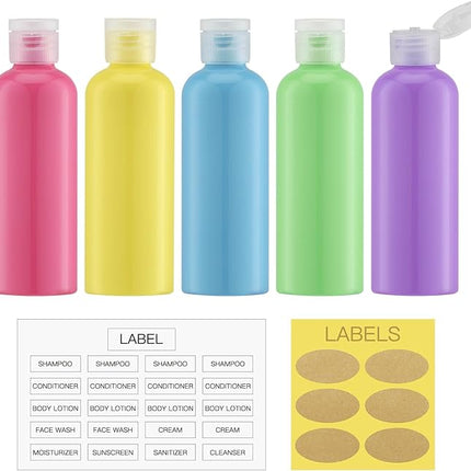 LISAPACK 3.4 oz Travel Bottles for Toiletries, Plastic Travel Size Containers for Shampoo Conditioner TSA Approved, Empty Small Squeeze for Lotion, Leak Proof Mini Liquid Tube for Refillable
