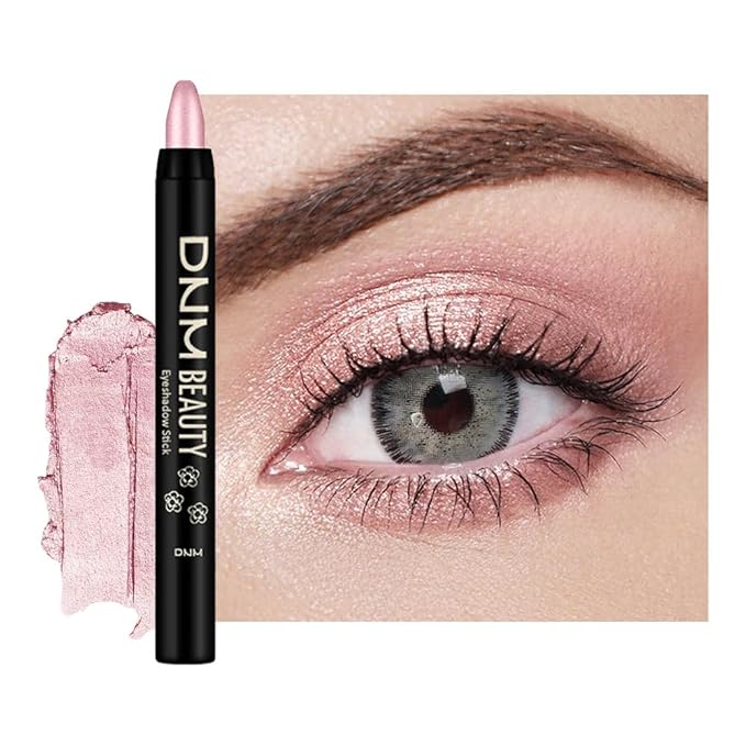 Light Pink Shimmer Cream Eye Shadow Stick Makeup for Women, Pink Shimmer Eyeliner Pencil Eyeshadow Brightener Stick for Eyes, Waterproof Eyeshadow Applicator Blendable, sombras para ojos 54#
