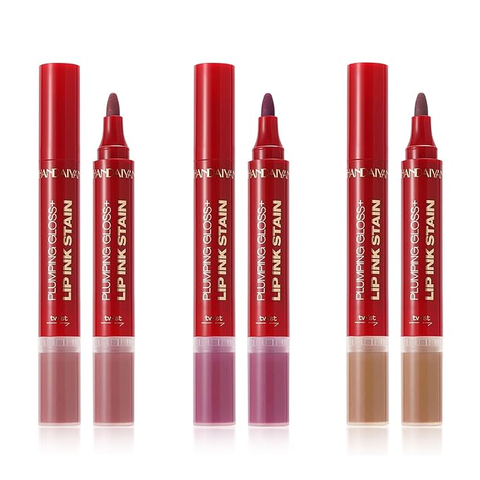 3 Colors 2 in 1 Lip Stain with Lip Oil Pencil.Matte Lip Tattoo Long-Lasting Waterproof LipStain High-Pigment Lipgloss.Gift For Girls and Women