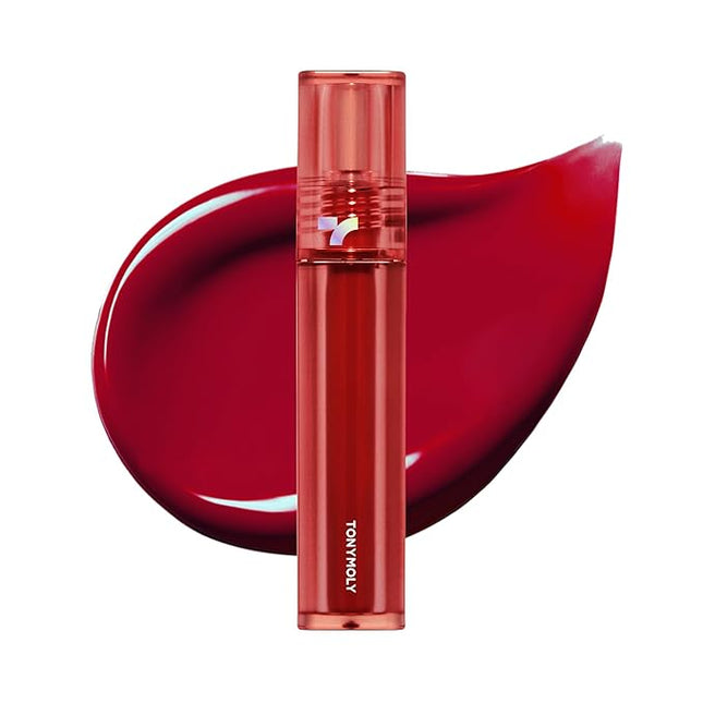 TONYMOLY Perfect Lips Shocking Lip Tint – Long Lasting Semi-Permanent Lip Stain with Moisturizing Formula, N06 Red Shocking, 0.37 fl oz