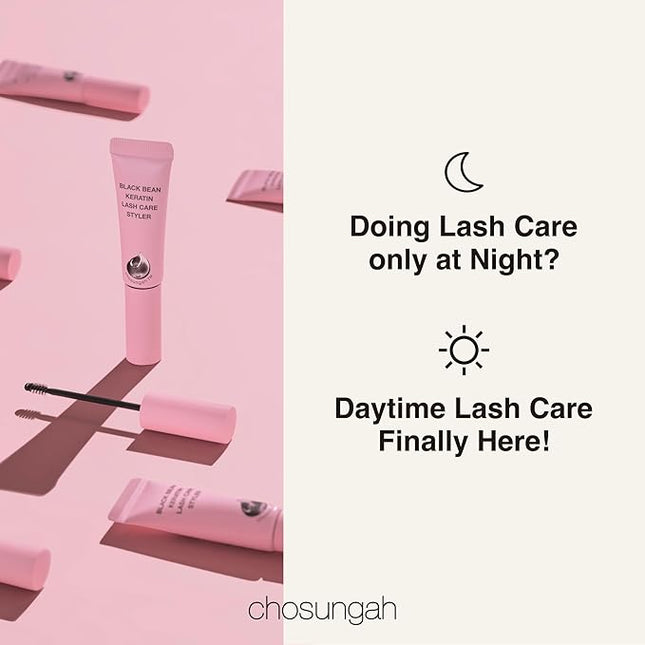 Black Bean Keratin Lash Care Styler – Daytime Protein Lash Serum with Jelly Texture & Mini Brush for Daily Lash Conditioning, 0.3 Fl Oz (9ml)