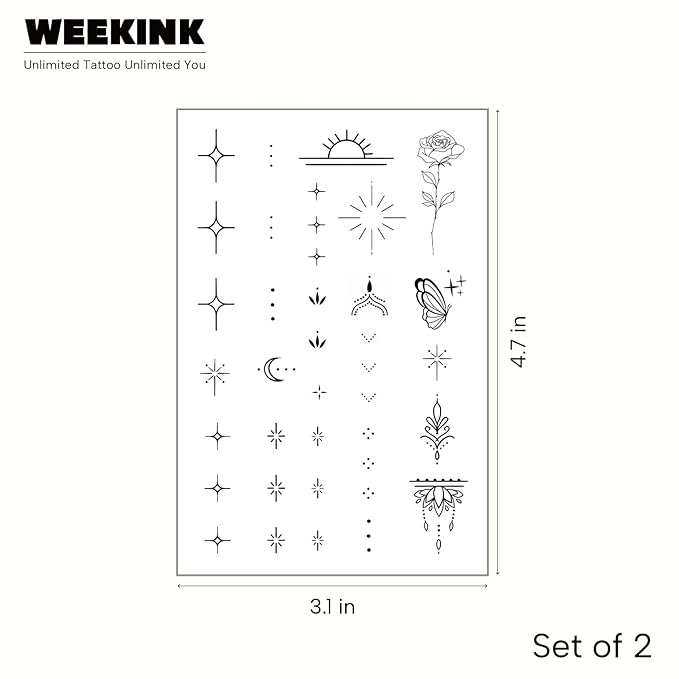 Hand Temporary Tattoo Stickers – Minimalist Designs for DIY Finger Tattoos, Long-Lasting, Waterproof & Realistic, 60+ Tiny Semi-Permanent Tattoos for Women