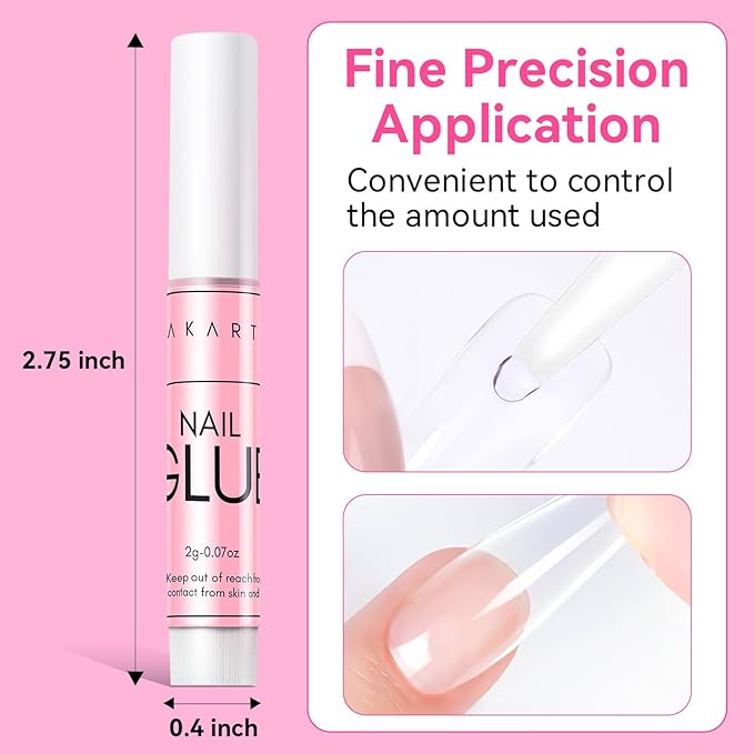 Makartt Super Strong Nail Glue for Press On Nails: Professional Acrylic Nails Nail Adhesive Bond Nail Tips Glue for Stick On Nails Long Lasting Nail Glue for Fake Nails Broken Nails Repair 10Pcs