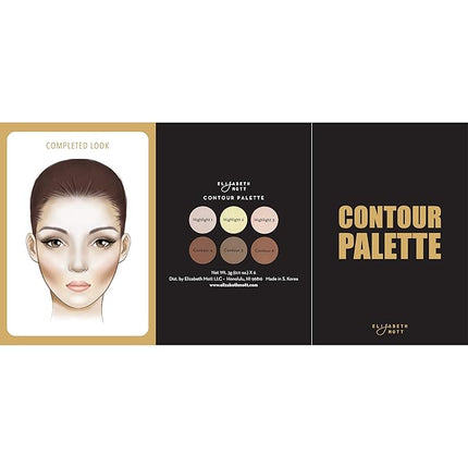 Elizabeth Mott Bronzer Contour Kit & Highlighter Powder Makeup – 6 Blendable Shades for a Natural Sun-Kissed Glow – Long-Lasting, Lightweight, Cruelty-Free & Paraben-Free Face Makeup