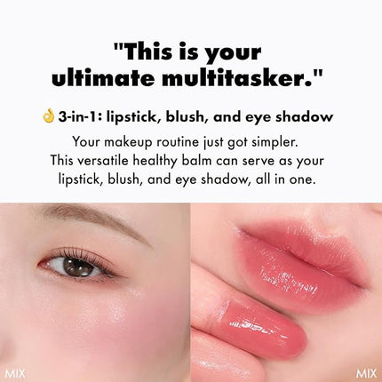 Amuse SEOUL Lips and Cheeks Healthy Balm 05 FIG BALM | Moisturizing, Glossy, Creamy Texture, Lightweight, Dewy Finish, Natural-looking Color, K Beauty Makeup, Vegan (1.5g / 0.05 oz)