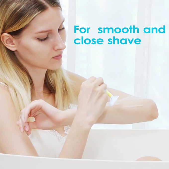 Women's Disposable Razors, 6 Count Shaving Razors for Women, 2 Blade Razor for Women Sensitive Skin Smooth Hair Removal (1 Packages of 6 Razors)