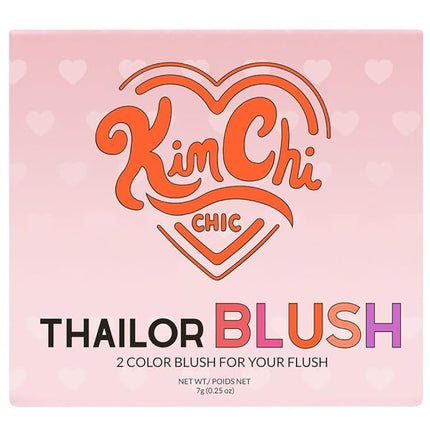 KimChiChic Beauty Thailor Blush Duo, Heart-Shaped Compact with Mirror, Buildable, Silky Matte & Shimmer Finish, Cruelty-Free Blush Palette, Pinky