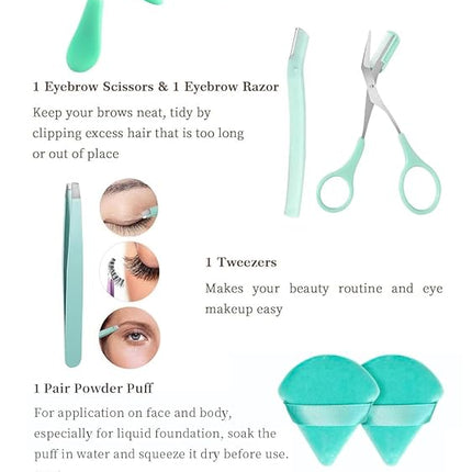 Makeup Brushes 30 Pcs Makeup Kit,Foundation Brush Eyeshadow Brush Make up Brushes Set (Green, 30 Piece Set Large)