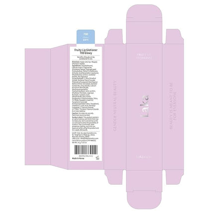 Laka Fruity Lip Glotioner, 10ml/0.33 fl.oz, Lip Gloss with High Shine Vivid Colors, Jelly tip for Hygienic & Easy Application, K-Beauty (#700 Glowy)