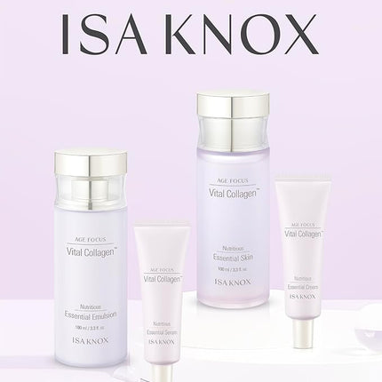 ISA KNOX Age Focus Vital Collagen Skincare Set (14.54 fl oz) - Korean Skincare for Firming, Hydrating, and Nourishing. with Low-Molecular Collagen and Essential Vitamins.
