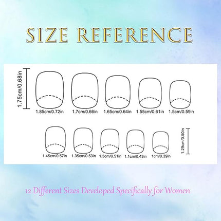 Square Press on Nails Short Fake Nails Colorful Flower Heart Design Glue on Nails Flowers Acrylic Nails Press ons Red Full Cover False Nails Glossy Artificial Stick on Nails Women Girls 24 Pcs