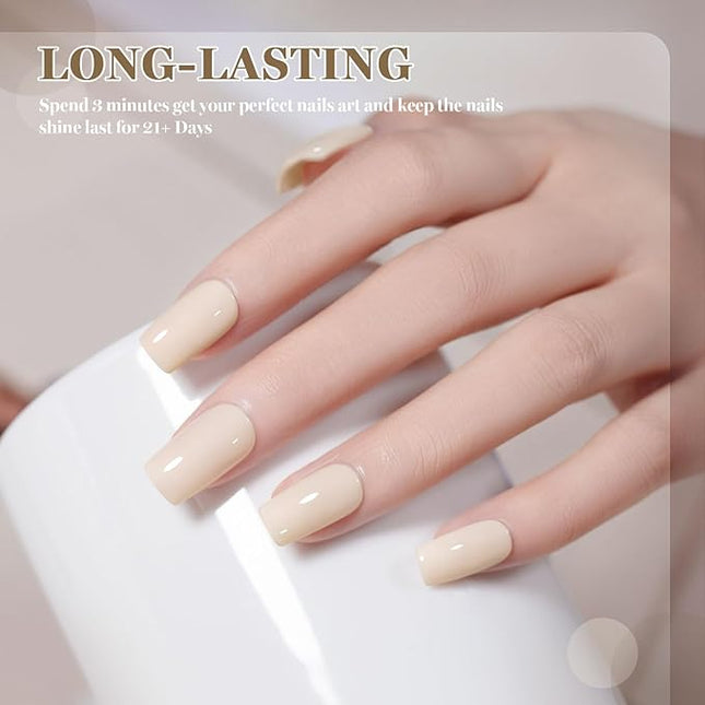 RARJSM Beige White Gel Nail Polish 1PCS 15ML Long Lasting Milky Ivory White Creamy Gelpolish Soak off U V Curing Required Nail Art French Manicure Salon DIY at Home