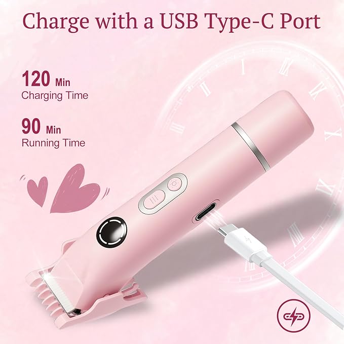 Dermave Bikini Shaver, 4-in-1 Bikini Trimmer for Women, Electric Razors with Dual Heads, Cordless Body Hair Trimmer, Rechargeable Pubic Hair Trimmer for Legs Body Facial Hair, Ceramic Blade