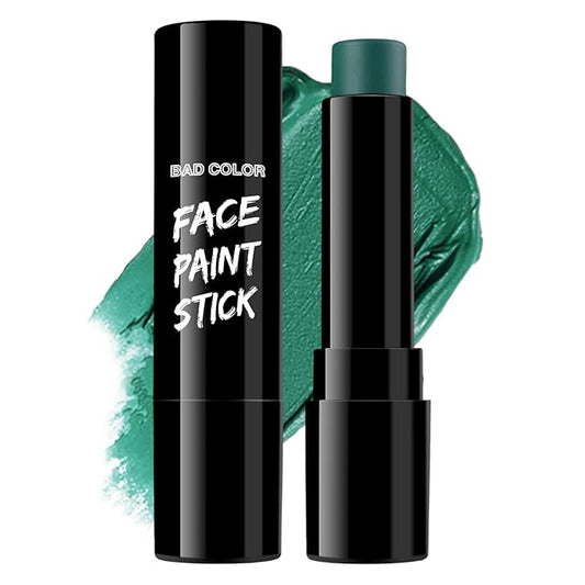 BADCOLOR Green Face Body Paint Stick, St Patrick's Day Blendable Eye Black Deep Green Face Painting Kit for Sports Camo, Halloween SFX Makeup Cosplay Joker Zombie Vampire Costume Parties