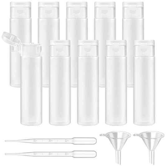 TUZAZO 10 Pack 18ml/0.6oz Small Travel Tube Bottles, Refillable Empty Plastic Mini Travel Size Squeeze Bottles for Liquid Makeup Cosmetic Toiletries