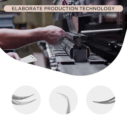 BEYELIAN Eyelash Extension Tweezers, Professional Lashes Tweezers for Make Fans, Curved Tip Stainless Steel ST-15