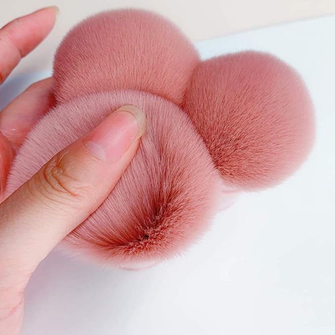 Retractable Kabuki Brushes Foundation Brush Blush Brush Bronzer Brush Face Blender Brush Professional Powder Mineral Blending Buffing Makeup Application Portable With Cover - Pink