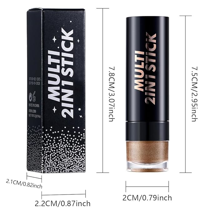 AMY'S DIARY Bronze Whisper Sand Eye shadow & Eyeliner Stick 2-in-1, Cream Eyeshadow Pencil + Gel Eyeliner | Waterproof, Smudge-Proof Eye Makeup Crayon for woman, Face & Lip | Twist-Up Eye Shadow Pen