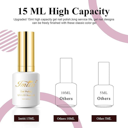 Imtiti Dark Red Gel Nail Polish, 1 Pcs 15ml Chocolate Brown Autumn Winter Gel Polish UV LED Soak Off Nail Art Manicure at Home Gift for Women Girl