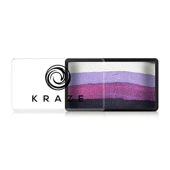 Kraze FX Dome Stroke - Lavender by Linnea (25 gm), Professional 1-Stroke Split Cake, Hypoallergenic, Non-Toxic, Water Activated Face & Body Painting Makeup Supplies for Kids Safe Adults