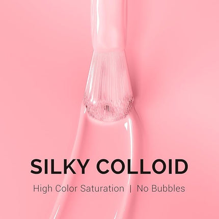 MelodySusie 0.5fl oz Candy Pink Gel Nail Polish, Nails Soak Off UV LED Light Baby Pink Gel Polish Gift for Women Nail Art Manicure Salon DIY Nail Design Decoration at Home-A2609