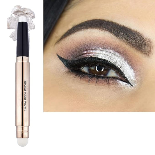 White Eyeshadow Stick eyeliner pencil Eye Makeup Cream Shimmer Smooth Glitter Dark Light Matte Single Crayon Primer Palette Hypoallergenic Natural Waterproof Long Lasting Eyeshadow 01
