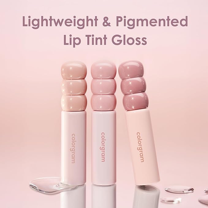 COLORGRAM Fruity Glass Tint 15 Satisfied Fig, Non-Sticky Formula for Glass-Like Shine and Effortless Application