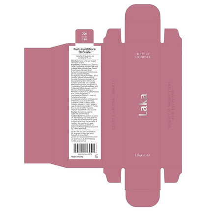 Laka Fruity Lip Glotioner, 10ml/0.33 fl.oz, Lip Gloss with High Shine Vivid Colors, Jelly tip for Hygienic & Easy Application, K-Beauty (#706 Stealer)