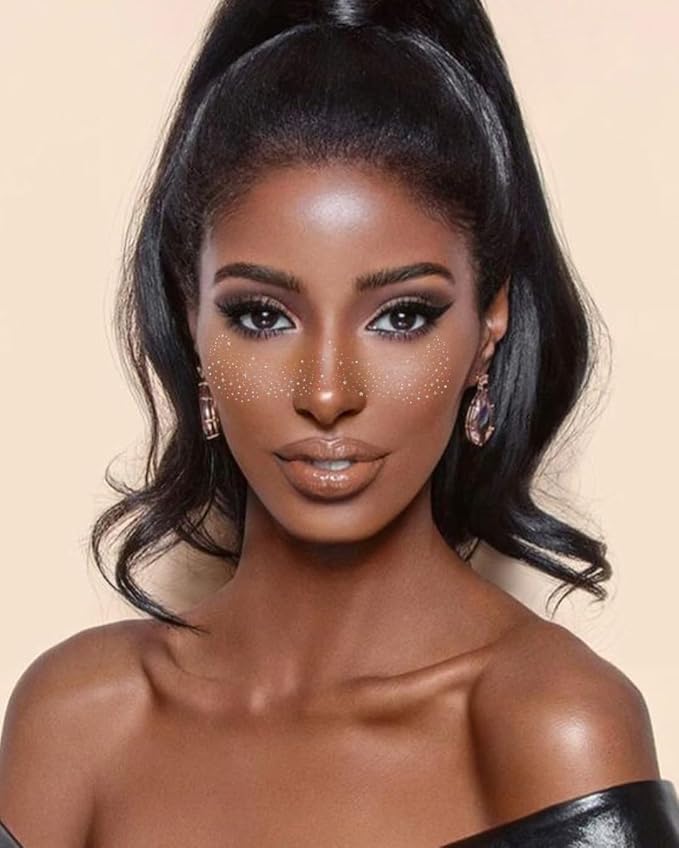 Face Makeup Patches, 12 Sheet Glitter Freckles Face Tattoo,Waterproof Faux Freckles,Temporary Face Freckles For Women & Girl