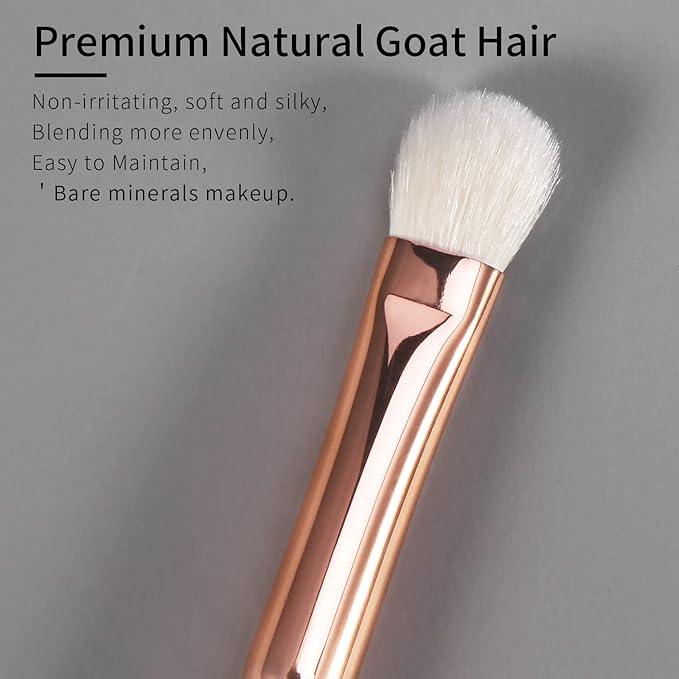 Natural Goat Hair Eyeshadow Brush, Medium Smudge Eye Shadow Brush, Shader Eye Shadow Brushes, Smudge Brush, Single Natural Hair Makeup Brush, Eyeshadow Blending Brushes