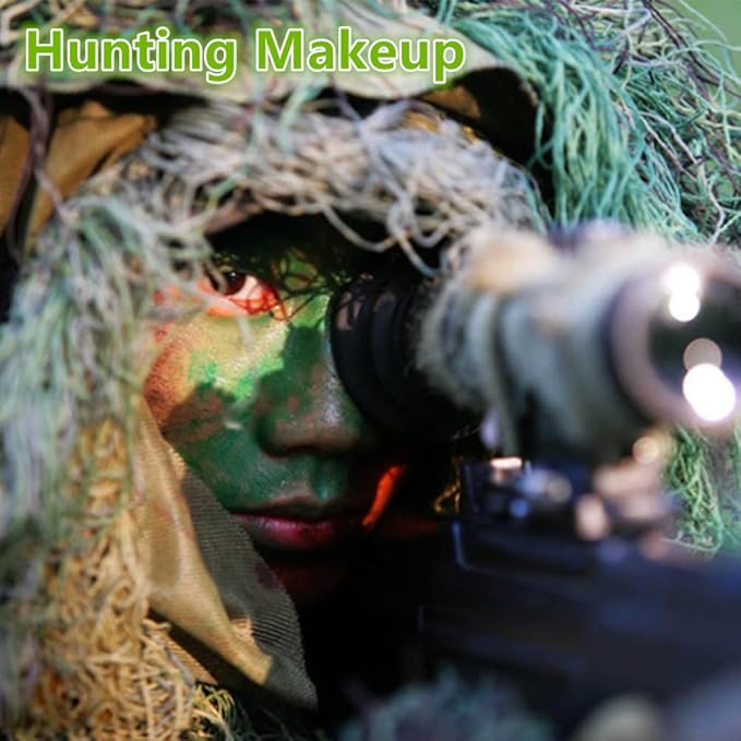 Go Ho Green Cream-Blendable Stick,Green Eye Black,High Pigment Face Body Paint,Hypoallergenic Camo/Hunting Face Paint Stick,Safe Facepaint for Halloween SFX Witch Makeup
