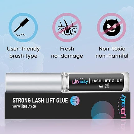 Libeauty Lash Lift Glue, Eyelash Lift Adhesives Lash Perm Glue Strong Sticky Eyelash Lifting Gel for Lash Perming or False Eyelashes Dissolves Quickly in Water