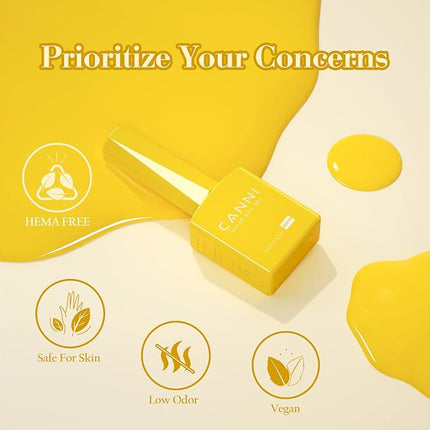 CANNI Gel Nail Polish Set – Bright Rainbow Summer 6 Colors 9ML (Red, Pink, Yellow, Blue, Orange,Purple), High Gloss Soak Off UV LED Nail Gel for Summer DIY Manicure