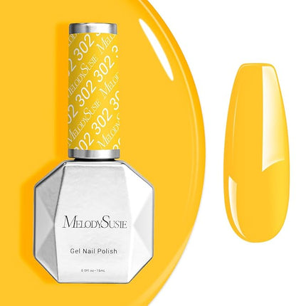 MelodySusie Bright Yellow Gel Polish,0.5fl oz Nails Soak Off UV LED Neon Yellow Gel Nail Polish Gift for Women Nail Art Manicure Salon DIY Nail Design Decoration at Home-302-A2903