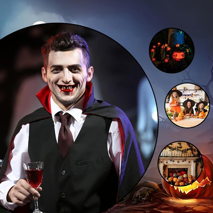 Halloween Prank Makeup Temporary Tattoo, Halloween Face Tattoos Scary Big Mouth Temporary Tattoo for Adults Kids (12 Pcs)